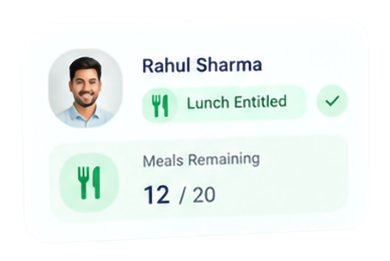 Employee lunch entitlement badge